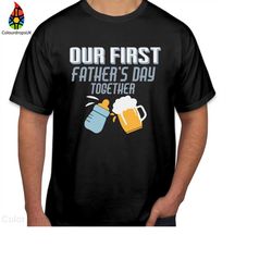 tshirt (1103) our first 1st father's day t-shirts birthday dad daddy papa super dad top dad gaming funny gift for him