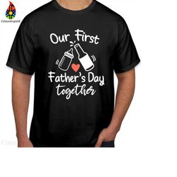 tshirt (1106) our first 1st father's day t-shirts birthday dad daddy papa super dad top dad gaming funny gift for him