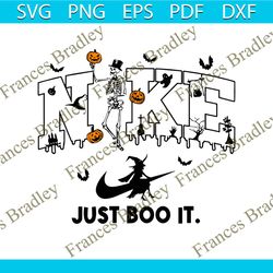 halloween skeleton pumpkin witch just boo it svg download