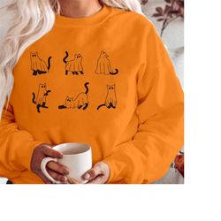 sweatshirt (1923) ghost cats halloween spooky season boo spider pumpkin ghost witch thanksgiving skeleton vibes hallowee