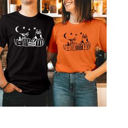 t-shirt (1779) pumpkin halloween cat horror spooky pumpkin halloween scary ghost cats kitty kitten cute murderous cat t