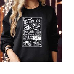 sweatshirt (1951) halloween rules thanksgiving happy halloween vibes spooky season ghost witch bat vampire boo skeleton
