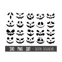 halloween pumpkin faces svg bundle, pumpkin face cut file, pumpkin clipart png, jack o lantern carving faces, pumpkin cr