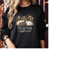 sweatshirt (1843) farm fresh pumpkin, scary horror evil ghost bat skeleton vampire monster halloween spooky vibes costum