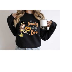 beauty and the boo sweat, princess halloween hoodie, halloween sweatshirt, halloween witch hoodie, princess belle sweats