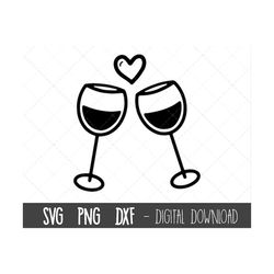 wine glass svg, wine glasses svg, valentine's day svg, wine svg, wine glass clipart, love svg, valentine's png, silhouet