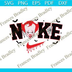 horror movie character pennywise halloween nike logo svg