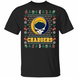 chargers t-shirt christmas grateful dead deadhead tee va08
