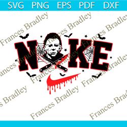 horror movie character michael myers nike logo svg file