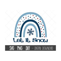 Let it snow SVG, Christmas svg, Snowflake svg, holiday svg, holiday rainbow svg, xmas svg files, rainbow cricut silhouet