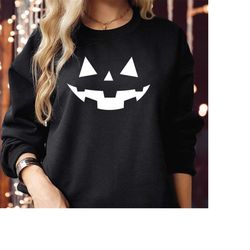 sweatshirt (1730) scary pumpkin face jack o lantern, scary horror evil ghost bat skeleton vampire monster halloween spoo