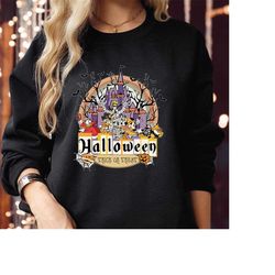 sweatshirt (1882) halloween town trick or treat mouse heart happy heads doodle face wonderland castle boys couple costum