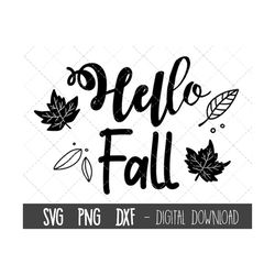 Hello Fall leaves svg, hello fall svg, fall svg, leaves svg, hello fall leaves png, dxf, fall leaves cricut silhouette s