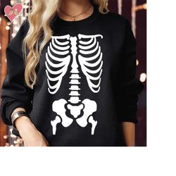 Sweatshirt (1700) Rib Cage X-ray Skeleton Halloween Funny Skull Spooky Bones Ribs Rib Cage Punk Hand Scary Horror Skelet