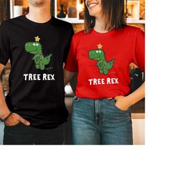 tshirt (5017) christmas tree rex t-shirt ugly dinosaur funny xmas t shirt