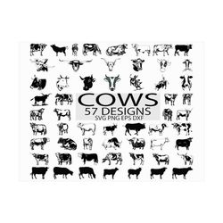 COW SVG/ ox svg/ cattle svg/ cute cow/ cow head svg/ bull svg/ farm animal svg/ clipart/ stencil/ vinyl cut files/ iron