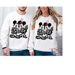 Disneyworld Halloween Sweatshirt, Mickey Halloween Hoodie, Mickey and Minnie Sweater, Halloween Couple Gift,Halloween Lo