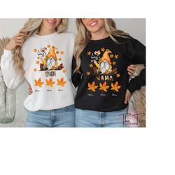 Custom Halloween Gnome Sweatshirt, Halloween Mama,Thanksgiving Gnomes, Kids Name, Spooky Season, Vintage Halloween, Hall