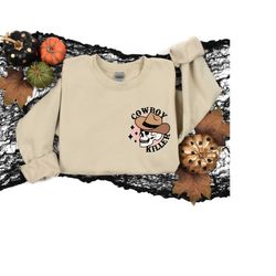 cowboy killer, halloween ghost killer, halloween shirt, halloween skeleton sweatshirt, halloween cowgirl shirt, hallowee