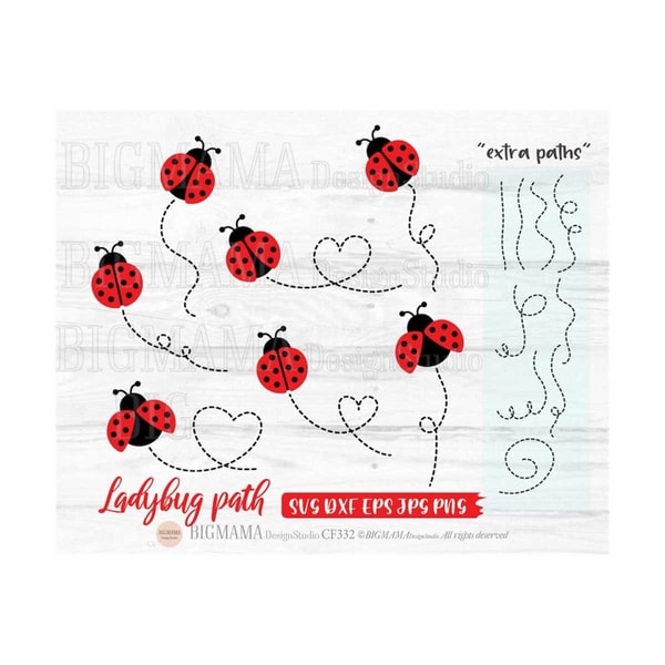 Ladybug Path SVG,Ladybug With Heart,Insect,Bundle,Layered,Cl | Inspire ...
