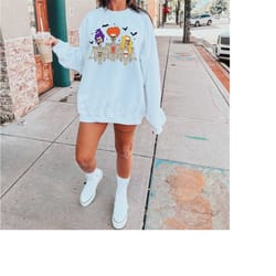 sanderson sisters coffee sweatshirt, halloween crewneck, witch skeleton hoodie, halloween sweatshirt, sanderson sisters