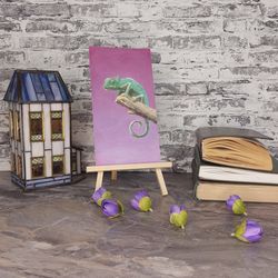 original oil painting chameleon..