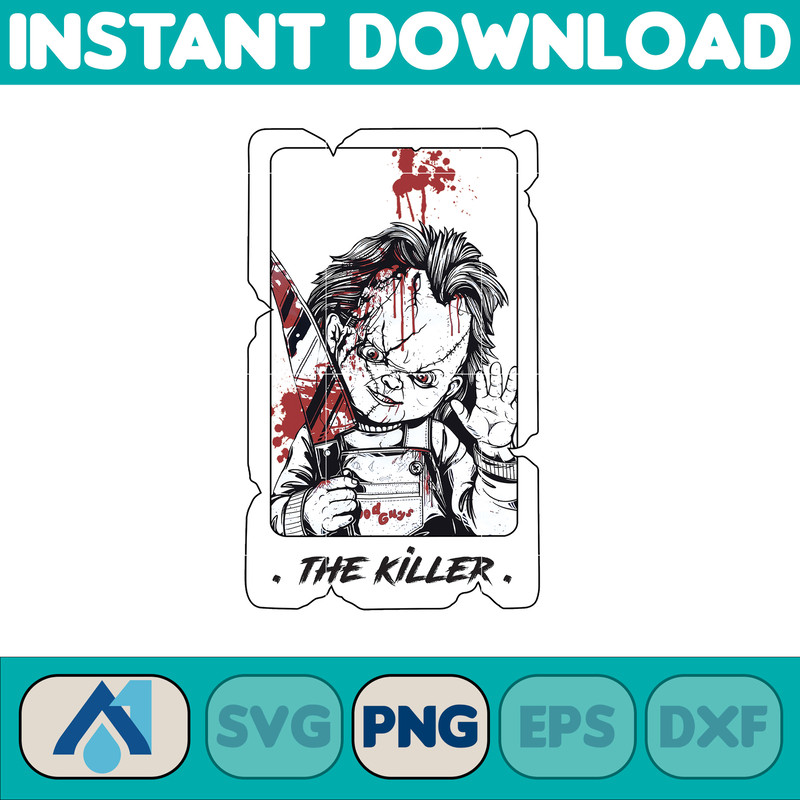 Horror Movie Character Tarot Card PNG, Horror Friends PNG , Retro Halloween Horror Movie PNG (5).jpg