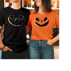 t-shirt (1945) scary halloween pumpkin face jack o lantern t shirt fall autumn cute thanksgiving patch spice hello pumpk