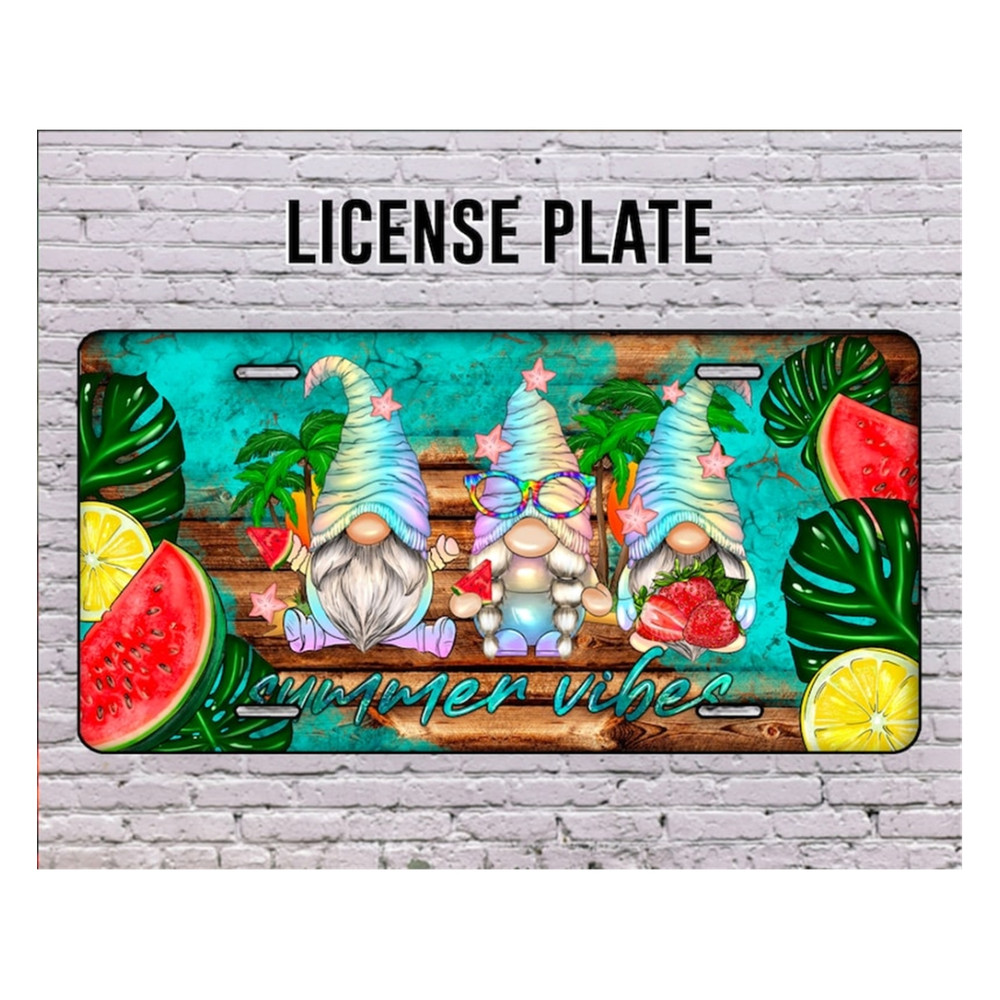 MR-3102023134859-summer-vibes-gnome-license-plate-gnome-design-license-plate-image-1.jpg