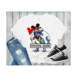 wrong park shirt, disney shirt, disney wrong park shirt, mickey shirt, dinosaur shirt, tyrannosaurus shirt, disney vacat