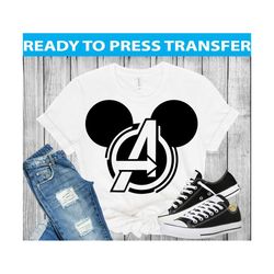 ready to press avengers mickey ears, dtf ready to press , disney, heat transfers ,family trip dtf, heat press,