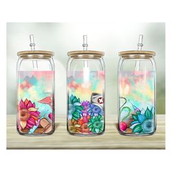 sunflower and nurse hat 16oz libbey glass png, nurse design png,stethoscope png, syringe png,tumbler sublimation design,