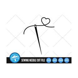 sewing needle with heart svg files | sewing cut files | sewing needle svg vector files | sewing needle clip art