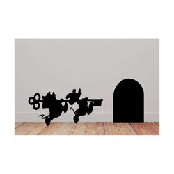 Jaq & Gus Decal , Gus Wall Decal , Optional Lucifer The Cat Add-On , Cinderella Decal