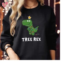 sweatshirt (5017) christmas tree rex jumper ugly dinosaur funny xmas family holiday sweatshirts