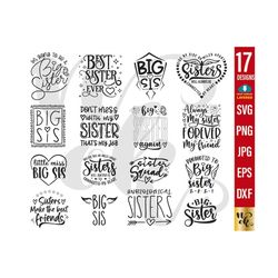 sisters svg bundle, sisters side by side png, sister sayings svg files for cricut, dxf, png, big sis svg, gift for siste