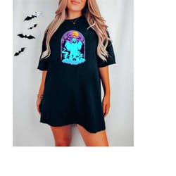 the scary graveyard, halloween spooky graveyard, halloween ghost shirt, cute ghost sweater, gift for women, women hallow