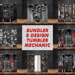 Bundle 8 Designs Mechanic Tumbler Wrap Png , Mechanic Tumbler Png 09