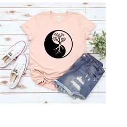 yinyang tree shirt, namaste shirt, yoga tree shirt, workout shirt, yinyang shirt, meditation shirt, yoga shirt gifts, yo