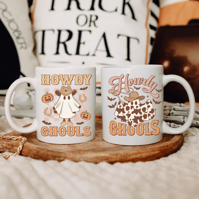 Howdy Ghouls Halloween Coffee Mug Spooky Season Ya'll Western Mug Ghost Coffee Cup Funny Halloween Mug - 1.jpg