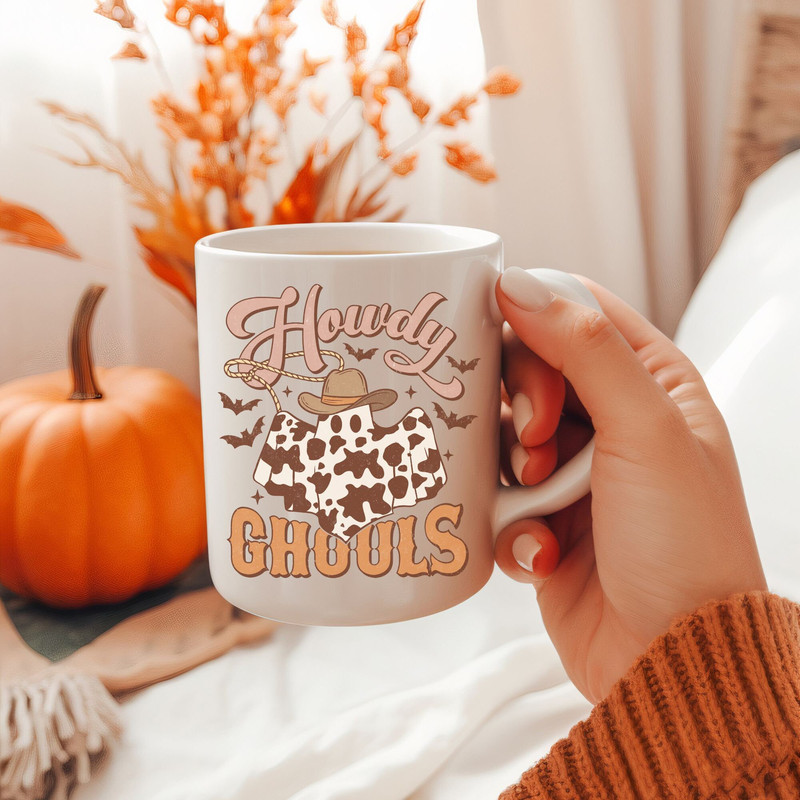Howdy Ghouls Halloween Coffee Mug Spooky Season Ya'll Western Mug Ghost Coffee Cup Funny Halloween Mug - 3.jpg