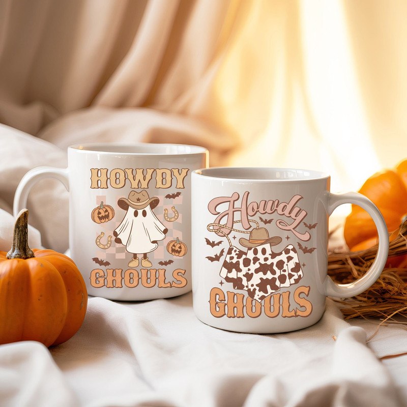 Howdy Ghouls Halloween Coffee Mug Spooky Season Ya'll Western Mug Ghost Coffee Cup Funny Halloween Mug - 4.jpg