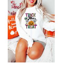 halloween trick or treat sweatshirt, halloween trick or treat shirt, funny halloween shirt, halloween kids shirt, hallow