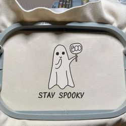 Stay Spooky Embroidery Machine Design, Spooky Boo Embroidery Design, Cute Spooky Halloween Embroidery Design