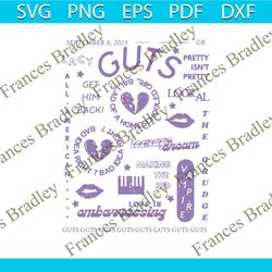 guts album olivia tour olivia rodrigo svg digital cricut file