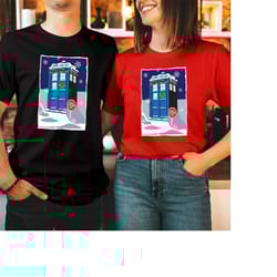 tshirt (5010) santa stop here police box dr who christmas t-shirt funny xmas joke tee gift for men women kids family hol