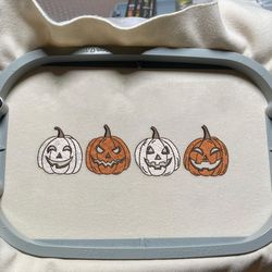 Pumpkin Halloween Embroidery Design, Pumpkin Face Embroidery Design, Scary Pumpkin Embroidery Machine Design