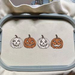 pumpkin halloween embroidery design, pumpkin face embroidery design, scary pumpkin embroidery machine design
