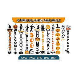 12 porch halloween signs bundle | halloween svg bundle, halloween vertical sign svg, halloween porch sign svg, halloween