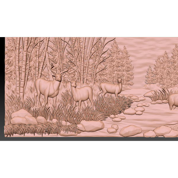 3D STL Model file Panel Deer and Boars